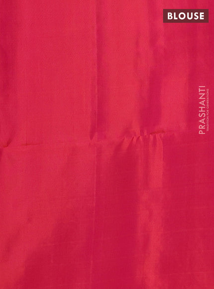 Pure soft silk saree royal blue and dual shade of pinkish orange with allover zari weaves in borderless style