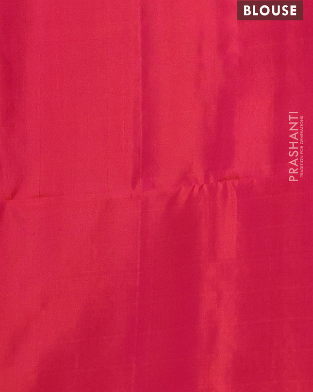 Pure soft silk saree royal blue and dual shade of pinkish orange with allover zari weaves in borderless style