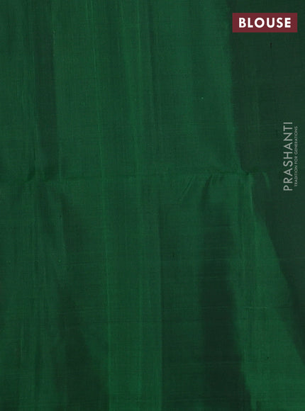 Pure soft silk saree dark magenta pink and green with allover zari weaves in borderless style