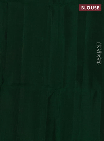 Pure soft silk saree dual shade of pinkish orange and green with allover zari weaves in borderless style