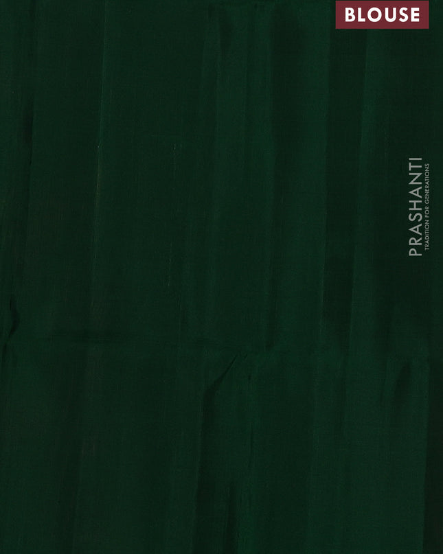 Pure soft silk saree dual shade of pinkish orange and green with allover zari weaves in borderless style