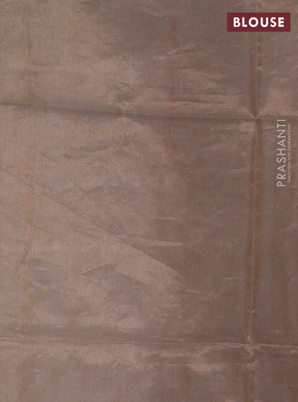 Pure Tussar silk saree grey with allover jamdhani weaves and piping border
