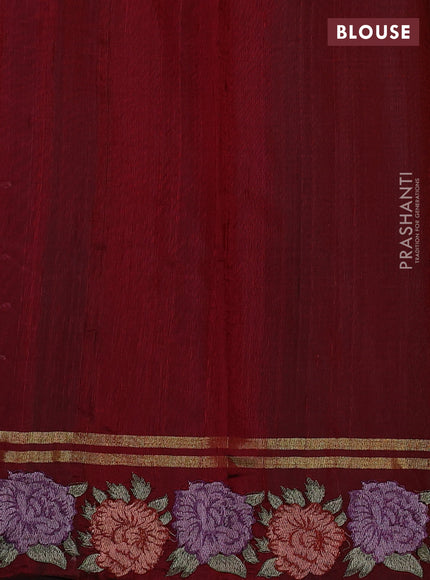 Pure dupion silk saree mustard yellow and maroon with allover zari weaves and zari woven embroidery border