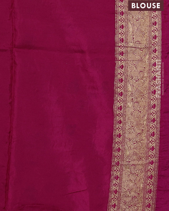 Crepe silk ssaree pink with allover mina weaves & pita work and zari woven border