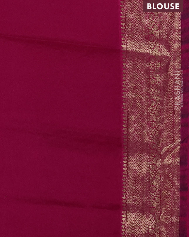 Crepe silk ssaree pink with allover mina weaves & pita work and zari woven border