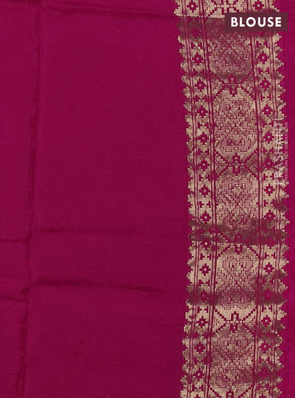 Crepe silk ssaree pink with allover mina weaves & pita work and zari woven border