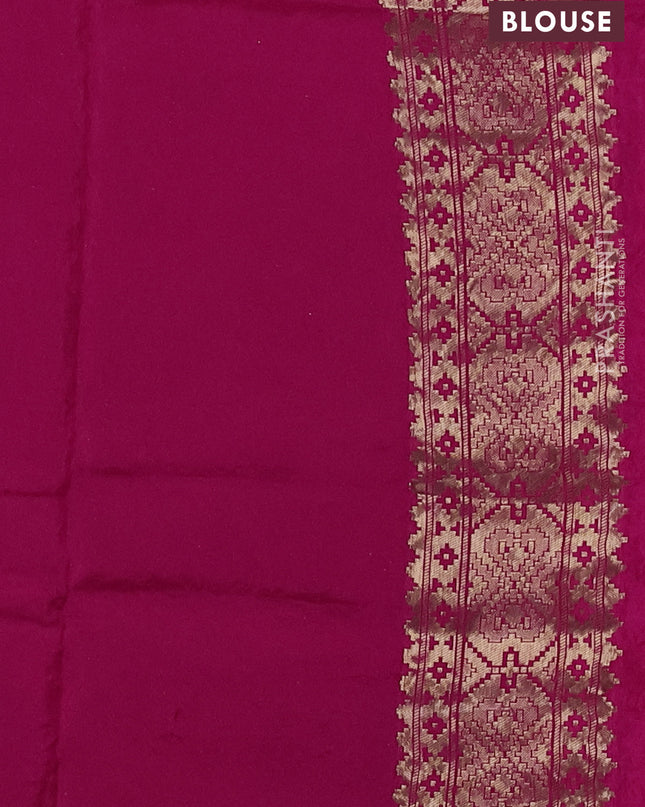Crepe silk ssaree pink with allover mina weaves & pita work and zari woven border