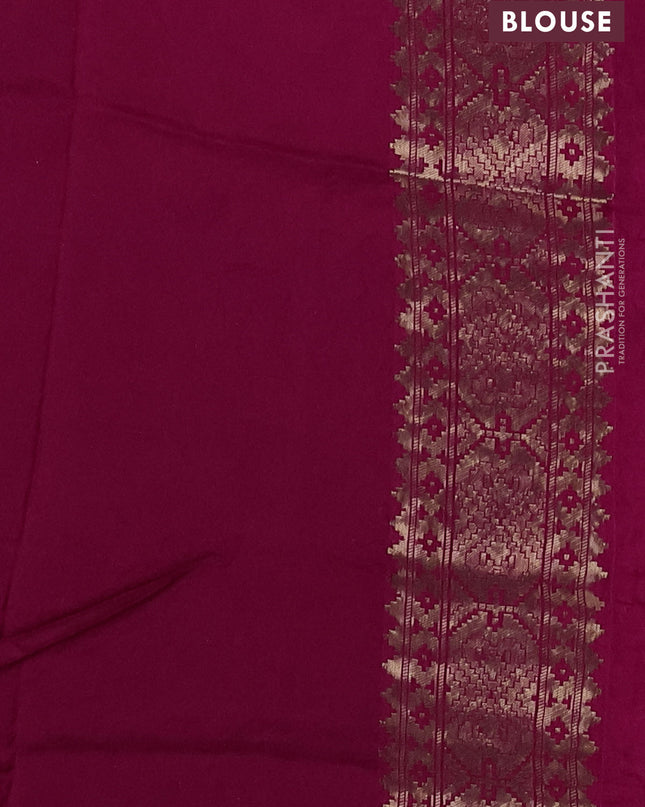 Crepe silk ssaree cream and pink with allover mina weaves & pita work and zari woven border