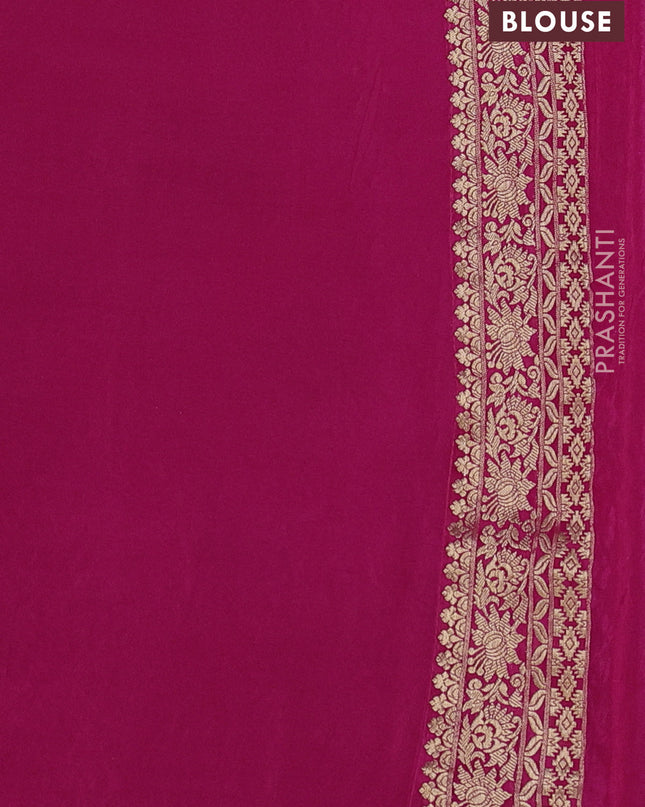 Crepe silk ssaree pink with allover mina weaves & pita work and zari woven border