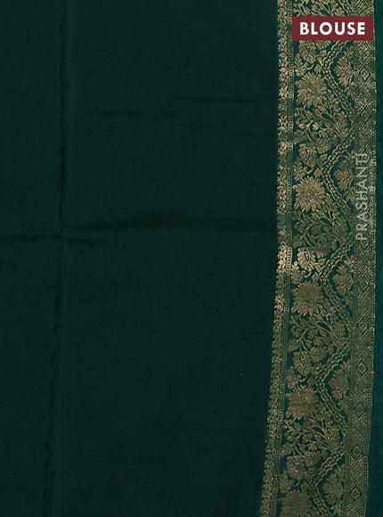 Crepe silk ssaree green with allover mina weaves & pita work and zari woven border