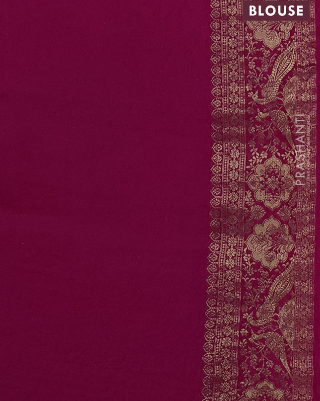 Crepe silk ssaree pink with allover mina weaves & pita work and zari woven border