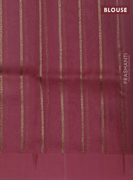 Pure banarasi Organza silk saree peach shade with woven buttas in borderless style