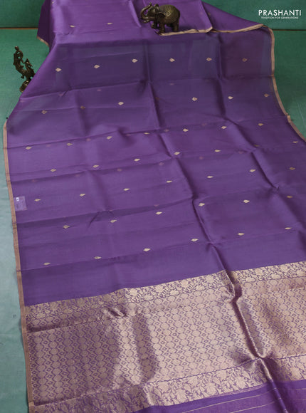 Pure banarasi Organza silk saree lavender with zari woven buttas and zari woven piping border