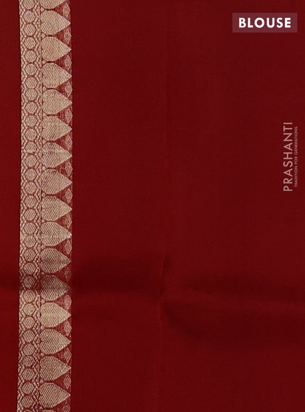Pure banarasi Organza silk saree red with zari woven buttas and zari woven piping border