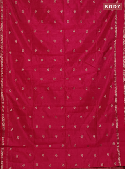 Semi raw silk saree pink with zari woven buttas and zari woven border