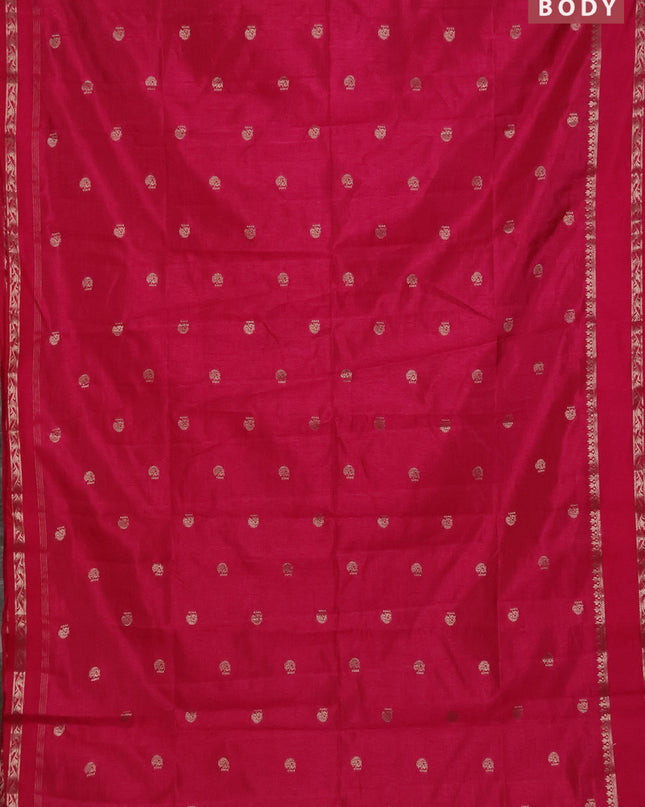 Semi raw silk saree pink with zari woven buttas and zari woven border