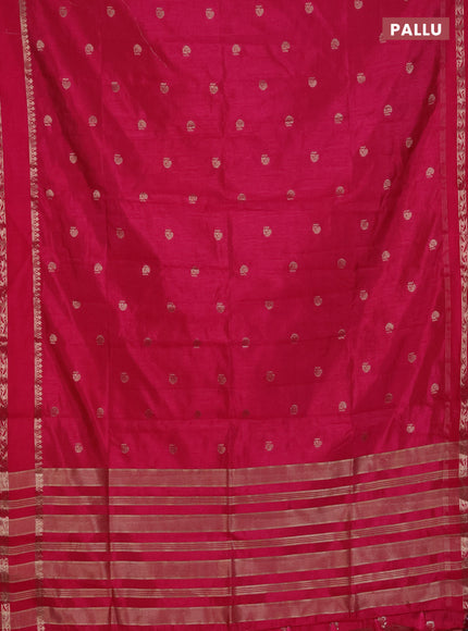 Semi raw silk saree pink with zari woven buttas and zari woven border