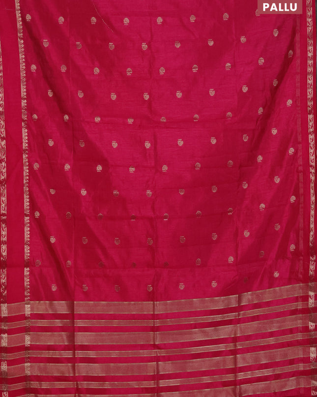 Semi raw silk saree pink with zari woven buttas and zari woven border