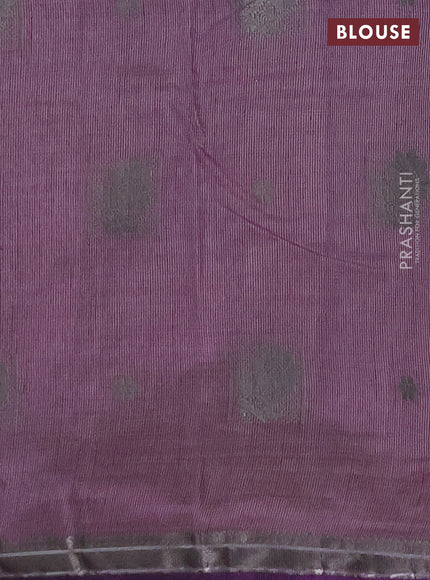 Semi raw silk saree violet with thread woven buttas and thread woven border