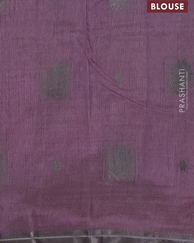 Semi raw silk saree violet with thread woven buttas and thread woven border