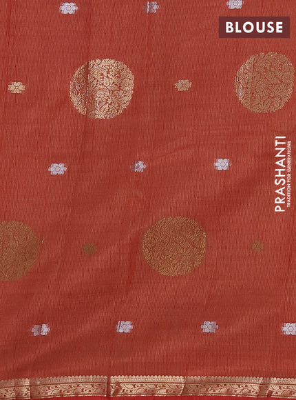 Semi raw silk saree red with thread & zari woven buttas and zari woven border