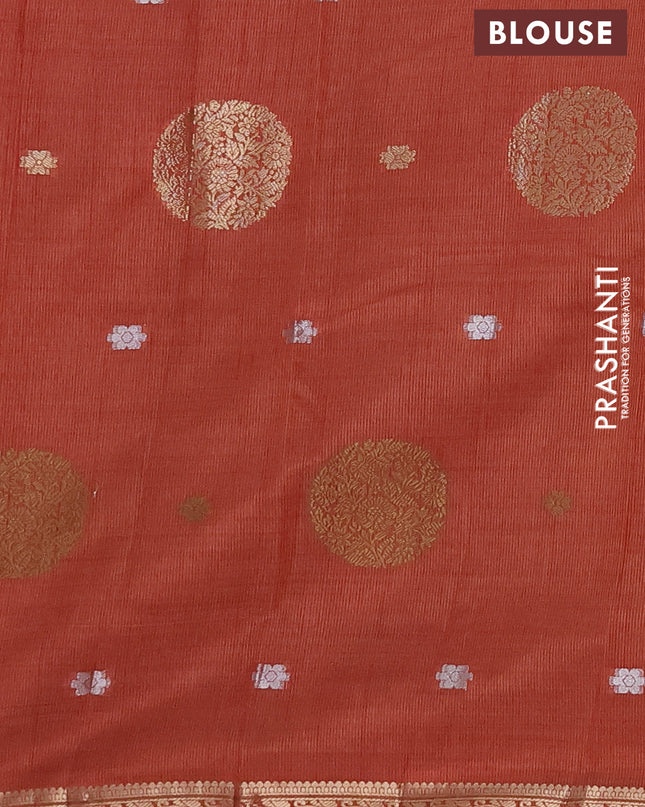 Semi raw silk saree red with thread & zari woven buttas and zari woven border