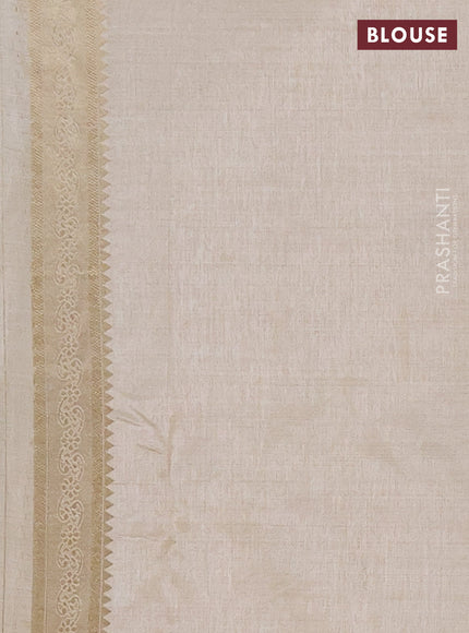 Semi raw silk saree cream with zari woven buttas and zari woven border