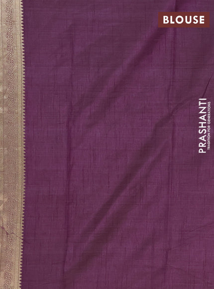 Semi raw silk saree purple with zari woven buttas and zari woven border