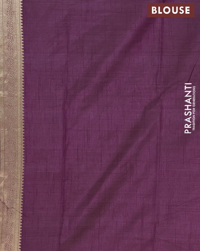 Semi raw silk saree purple with zari woven buttas and zari woven border