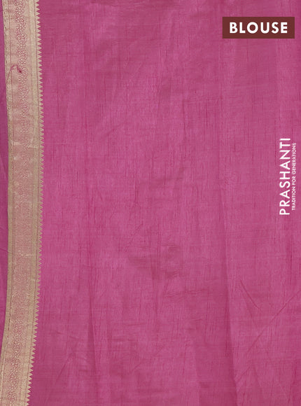 Semi raw silk saree mauve pink with zari woven buttas and zari woven border