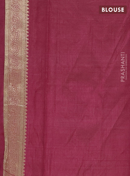 Semi raw silk saree wine shade with zari woven buttas and zari woven border
