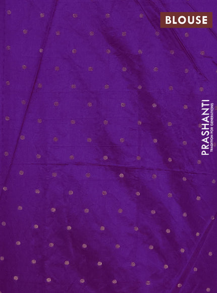 Semi raw silk saree violet with zari woven buttas and zari woven border