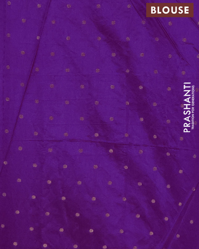 Semi raw silk saree violet with zari woven buttas and zari woven border