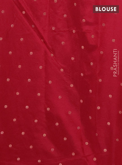 Semi raw silk saree maroon with zari woven buttas and zari woven border
