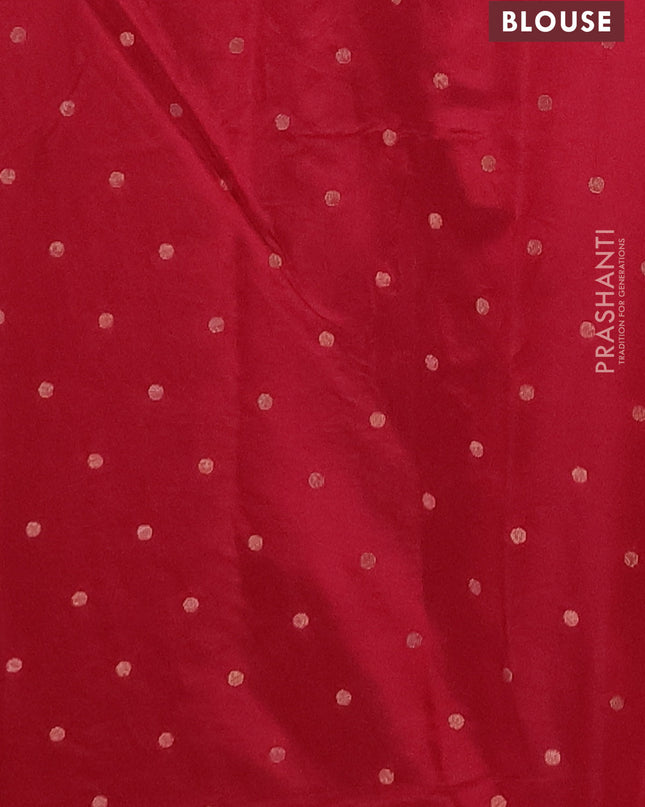 Semi raw silk saree maroon with zari woven buttas and zari woven border