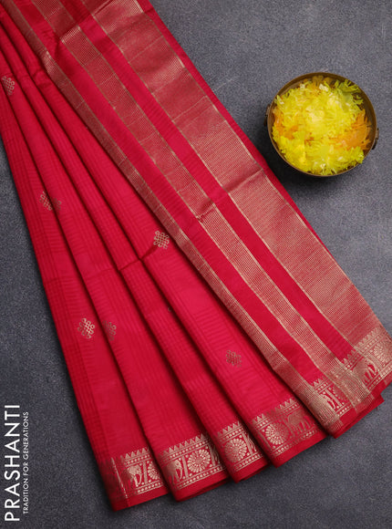 Semi raw silk saree pink with zari woven buttas and zari woven border