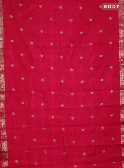 Semi raw silk saree pink with zari woven buttas and zari woven border