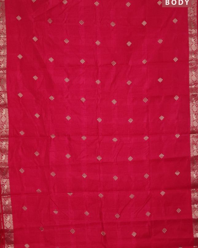 Semi raw silk saree pink with zari woven buttas and zari woven border
