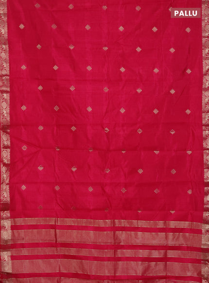 Semi raw silk saree pink with zari woven buttas and zari woven border