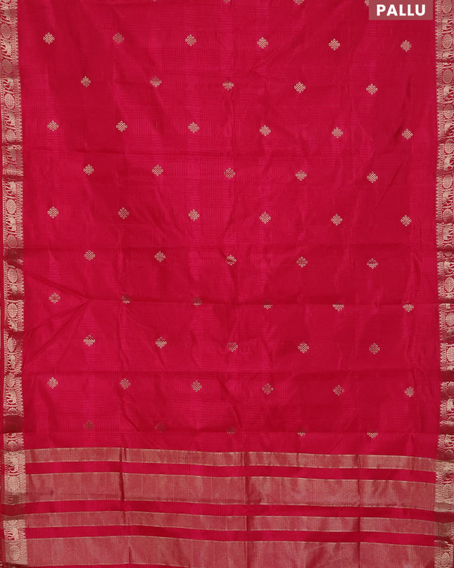 Semi raw silk saree pink with zari woven buttas and zari woven border