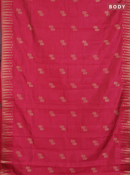 Semi raw silk saree pink with zari woven buttas and zari woven border