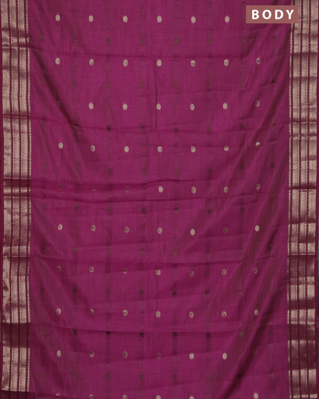 Semi raw silk saree purple with thread & zari woven buttas and zari woven border
