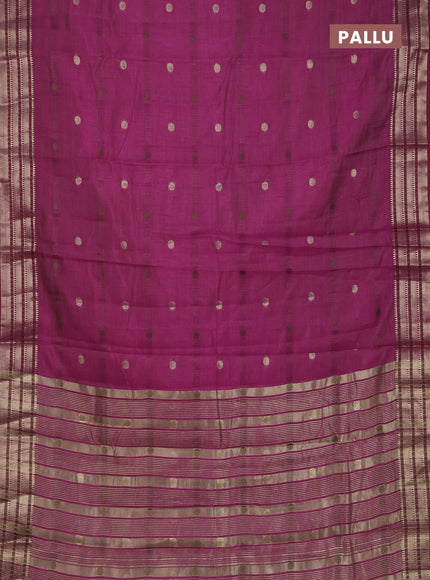 Semi raw silk saree purple with thread & zari woven buttas and zari woven border