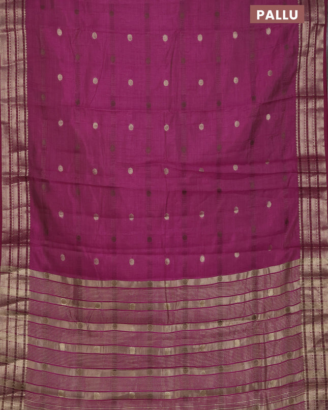 Semi raw silk saree purple with thread & zari woven buttas and zari woven border