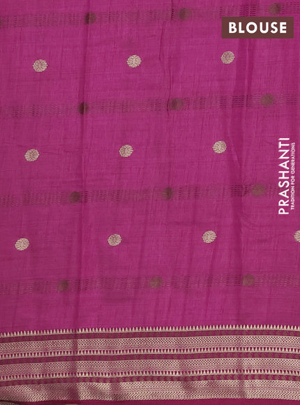 Semi raw silk saree purple with thread & zari woven buttas and zari woven border