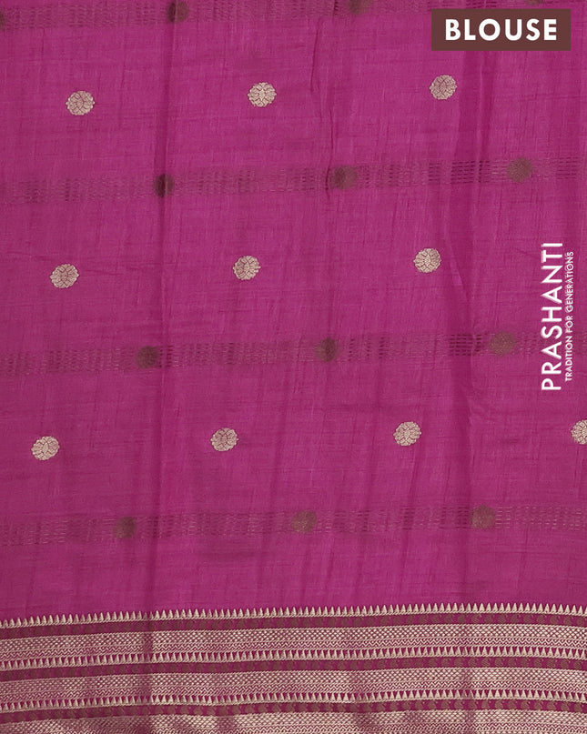 Semi raw silk saree purple with thread & zari woven buttas and zari woven border