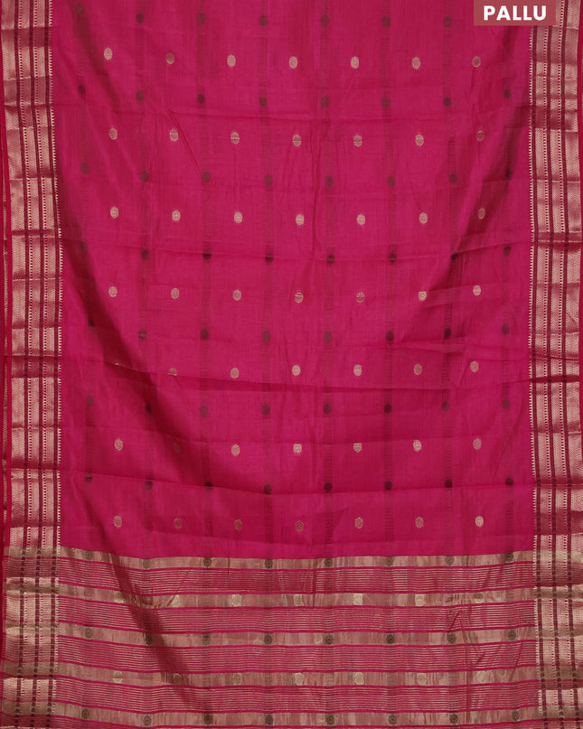 Semi raw silk saree pink with thread & zari woven buttas and zari woven border