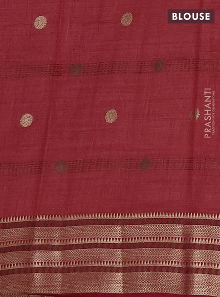 Semi raw silk saree red with thread & zari woven buttas and zari woven border