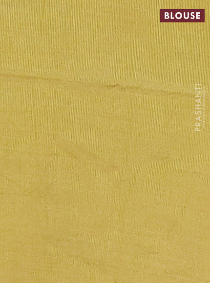 Semi raw silk saree lime yellow with zari woven buttas and rettapet zari woven border
