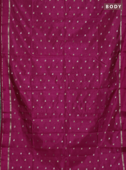 Semi raw silk saree pink with zari woven buttas and rettapet zari woven border